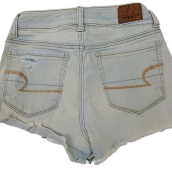 American Eagle High Rise Shortie Summer Casual Distressed Bohemian Shorts - Picture 2 of 12